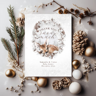 Waldhirsche außerhalb Winter Kinderdusche kalt Dankeskarte