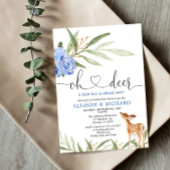 Waldhirsche, blaue Vegetation Paare Babydusche Einladung