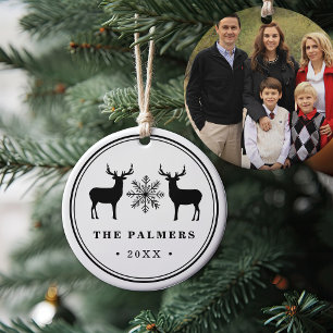 Waldhirsche Doppelseitiges Foto Keramikornament