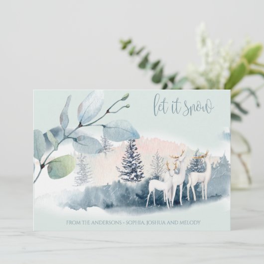 Waldhirsche Einladung (Stehend Vorderseite)