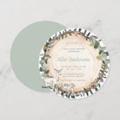 Waldhirsche | Einladung der Babydusche (Vorne/Hinten)