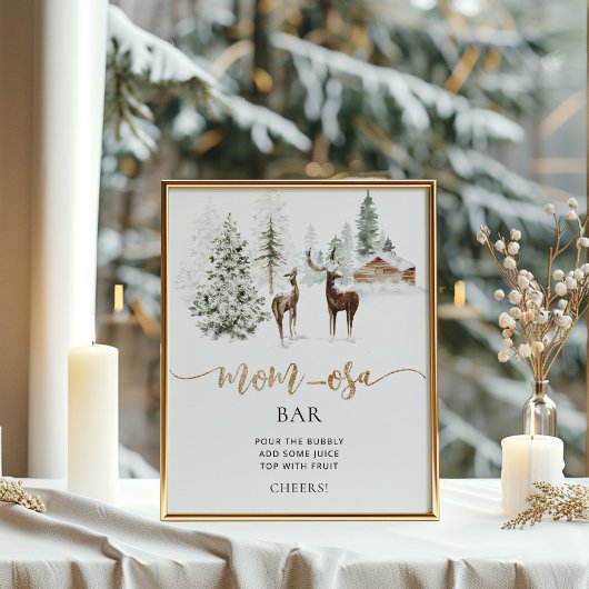 Waldhirsche, gemütlicher Mama-osa-Bar Poster