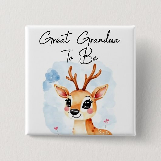 Waldhirsche Großmutter zur Kinderdusche Button (Vorderseite)