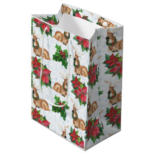 Waldhirsche in Aquarellen Weihnachten Mittlere Geschenktüte