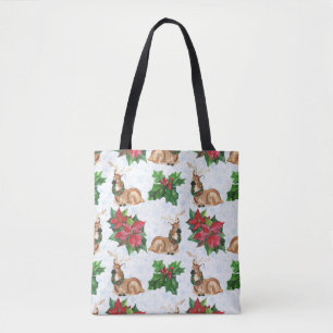 Waldhirsche in Aquarellen Weihnachten Tasche