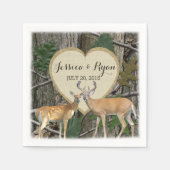 Waldhirsche mit Herz Serviette (Vorderseite)
