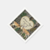 Waldhirsche mit Herz Serviette (Ecke)