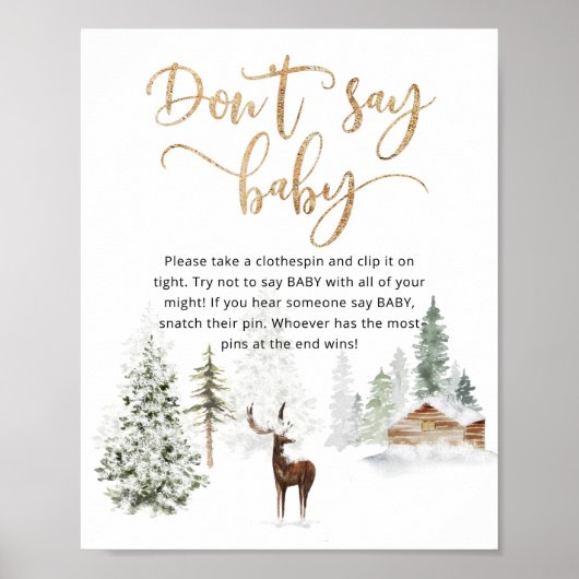 Waldhirsche sagen Sie nicht, Baby Poster (Vorne)