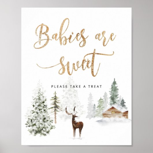 Waldhirsche Süße Babies Poster (Vorne)