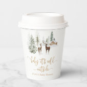 Waldhirsche Winterbaby Dusche Pappbecher (Vorderseite)