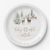 Waldhirsche Winterbaby Dusche Pappteller (Vorderseite)