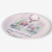 Waldhirsche Winterbaby Dusche Pappteller (Schrägansicht)