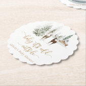 Waldhirsche Winterbaby Dusche Untersetzer (angewinkelt)