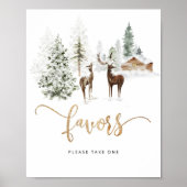 Waldhirsche Winterfavoriten Poster (Vorne)