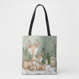 Waldhirschfamilie Tasche