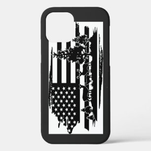 *~* Waldhirschkiefern Moderne amerikanische Flagge iPhone 12 Pro Hülle