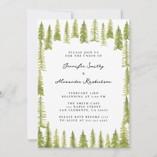 Waldhochzeit Einladung (Vorderseite)