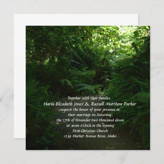 Waldhochzeit Einladung (Vorne/Hinten)
