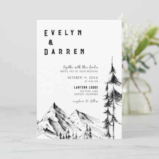 Waldhochzeit Einladung (Stehend Vorderseite)