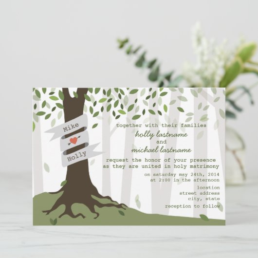 Waldhochzeit/Einladung Einladung (Stehend Vorderseite)