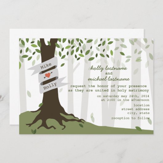 Waldhochzeit/Einladung Einladung (Vorne/Hinten)