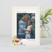 Waldhochzeit-Foto Save the Date im Wald (Stehend Vorderseite)