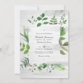 Waldhochzeit Grüner QR-Code Rustikale Hochzeit Einladung (Vorderseite)