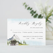 Waldhochzeit im Alpengebirge RSVP Karte (Stehend Vorderseite)