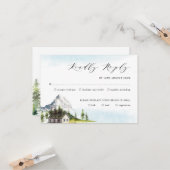 Waldhochzeit im Alpengebirge RSVP Karte (Vorderseite/Rückseite Beispiel)