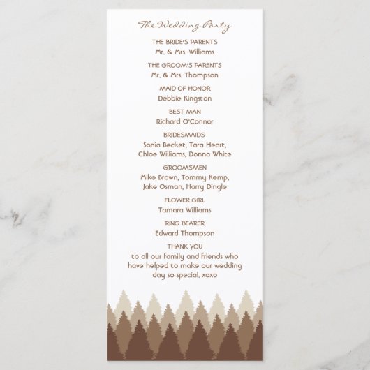 Waldhochzeit in Braunwäldern Programm (Rückseite)