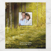 Waldhochzeit mit bezauberndem Foto Weinetikett (Einzelnes Label)