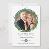 Waldhochzeit mit Grün Save The Date (Vorderseite)