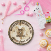 Waldhochzeit rettet den Datumsring-Stumpf Pappteller (Party)