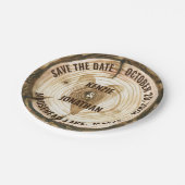 Waldhochzeit rettet den Datumsring-Stumpf Pappteller (Schrägansicht)