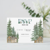 Waldhochzeit RSVP Karte (Stehend Vorderseite)