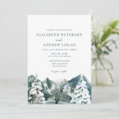 Waldhochzeit | Rustikale Berge Einladung (Stehend Vorderseite)