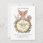 Waldholz Kinderdusche Aquarell Einladung (Vorderseite)