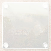 Waldholzhaus: ruhige Landschaft Glasuntersetzer (Rückseite)