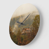 Waldholzhaus: ruhige Landschaft Große Wanduhr (Winkel)