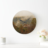 Waldholzhaus: ruhige Landschaft Große Wanduhr (Zuhause)