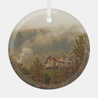 Waldholzhaus: ruhige Landschaft Ornament Aus Glas