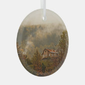 Waldholzhaus: ruhige Landschaft Ornament Aus Glas (Vorderseite Rechts)