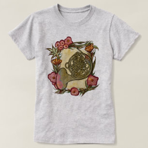 Waldhorn Bandlager Kunst Hörner Bandlehrer T-Shirt