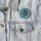 Waldhorn Blaue Blumen Band Klasse Button (Beispiel)