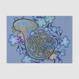 Waldhorn Blaue Blumen Band Klasse Seidenpapier