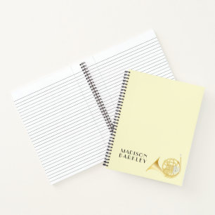 Waldhorn-Musiker-Bandlehrer-Notizbuch Notizblock