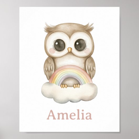 Waldhügel auf einer Boho-Regenbogenwand-Kinderzimm Poster (Vorne)