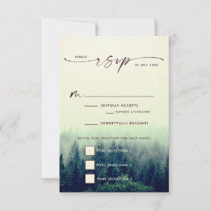 Waldhügel Hochzeit RSVP Karte