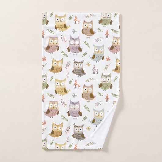 Waldhügelmuster, Kinder braun weiß und grün Badhandtuch Set (Handtuch)