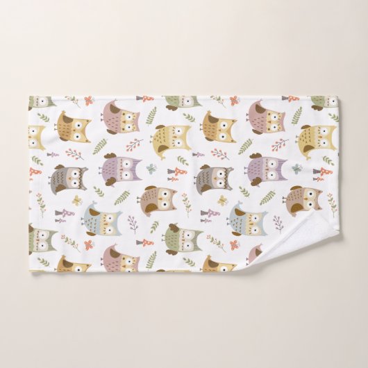 Waldhügelmuster, Kinder braun weiß und grün Badhandtuch Set (Handtuch)